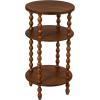 imageCreative CoOp 3Tier Curved Accent Table with Beveled Shelves and Doweled Legs Matte Black FinishWalnut Color