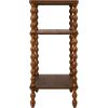 imageCreative CoOp 3Tier Curved Accent Table with Beveled Shelves and Doweled Legs Matte Black FinishWalnut Color
