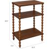 imageCreative CoOp 3Tier Curved Accent Table with Beveled Shelves and Doweled Legs Matte Black FinishWalnut Color