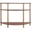 imageCreative CoOp 3Tier Curved Accent Table with Beveled Shelves and Doweled Legs Matte Black FinishWalnut Color
