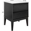 imageCreative CoOp Crawford Solid Wood Nightstand with 2 Storage Drawers and Cane Detail Light Brown FinishBlack With Black