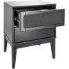imageCreative CoOp Crawford Solid Wood Nightstand with 2 Storage Drawers and Cane Detail Light Brown FinishBlack With Black