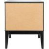 imageCreative CoOp Crawford Solid Wood Nightstand with 2 Storage Drawers and Cane Detail Light Brown FinishBlack and Natural