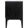 imageCreative CoOp Crawford Solid Wood Nightstand with 2 Storage Drawers and Cane Detail Light Brown FinishBlack and Natural