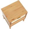 imageCreative CoOp Crawford Solid Wood Nightstand with 2 Storage Drawers and Cane Detail Light Brown FinishLight Brown With Natural