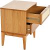 imageCreative CoOp Crawford Solid Wood Nightstand with 2 Storage Drawers and Cane Detail Light Brown FinishLight Brown With Natural