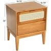 imageCreative CoOp Crawford Solid Wood Nightstand with 2 Storage Drawers and Cane Detail Light Brown FinishLight Brown With Natural