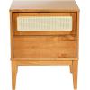 imageCreative CoOp Crawford Solid Wood Nightstand with 2 Storage Drawers and Cane Detail Light Brown FinishLight Brown With Natural