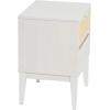 imageCreative CoOp Crawford Solid Wood Nightstand with 2 Storage Drawers and Cane Detail Light Brown FinishWhite With Natural