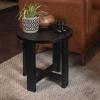 imageCreative CoOp Elegant Acacia Trestle Round End Table BlackBlack