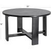 imageCreative CoOp Elegant Acacia Trestle Round End Table BlackBlack