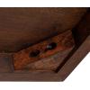 imageCreative CoOp Elegant Acacia Trestle Round End Table BlackWalnut Finish
