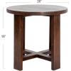 imageCreative CoOp Elegant Acacia Trestle Round End Table BlackWalnut Finish