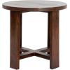 imageCreative CoOp Elegant Acacia Trestle Round End Table BlackWalnut Finish