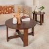 imageCreative CoOp Elegant Acacia Trestle Round End Table BlackWalnut Finish