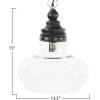 imageCreative CoOp Glass ampamp Mango Wood Ceiling Pendant LightBlack
