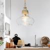 imageCreative CoOp Glass ampamp Mango Wood Ceiling Pendant LightBrown