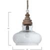 imageCreative CoOp Glass ampamp Mango Wood Ceiling Pendant LightBrown