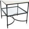 imageCreative CoOp Libertine Genuine Marble and Metal End Table with Glass Storage Shelf Gold FinishBlack
