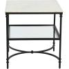 imageCreative CoOp Libertine Genuine Marble and Metal End Table with Glass Storage Shelf Gold FinishBlack