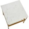 imageCreative CoOp Libertine Genuine Marble and Metal End Table with Glass Storage Shelf Gold FinishGold
