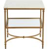 imageCreative CoOp Libertine Genuine Marble and Metal End Table with Glass Storage Shelf Gold FinishGold