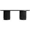 imageCreative CoOp Mango Wood Pedestal Coffee Table with Ribbed Base Natural BleachedBlack