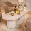 imageCreative CoOp Mango Wood Pedestal Coffee Table with Ribbed Base Natural BleachedNatural
