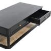 imageCreative CoOp Maxwelton Solid Wood Coffee Table with 2 Drawers and Woven Cane Storage Shelf Black and NaturalBlack