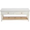 imageCreative CoOp Maxwelton Solid Wood Coffee Table with 2 Drawers and Woven Cane Storage Shelf Black and NaturalWhite