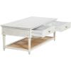 imageCreative CoOp Maxwelton Solid Wood Coffee Table with 2 Drawers and Woven Cane Storage Shelf Black and NaturalWhite