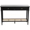 imageCreative CoOp Maxwelton Solid Wood Console Table with 2 Drawers and Woven Cane Storage Shelf Black and NaturalBlack