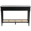 imageCreative CoOp Maxwelton Solid Wood Console Table with 2 Drawers and Woven Cane Storage Shelf Black and NaturalBlack