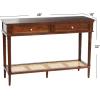 imageCreative CoOp Maxwelton Solid Wood Console Table with 2 Drawers and Woven Cane Storage Shelf Black and NaturalWalnut
