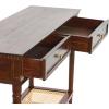 imageCreative CoOp Maxwelton Solid Wood Console Table with 2 Drawers and Woven Cane Storage Shelf Black and NaturalWalnut