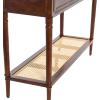 imageCreative CoOp Maxwelton Solid Wood Console Table with 2 Drawers and Woven Cane Storage Shelf Black and NaturalWalnut