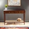 imageCreative CoOp Maxwelton Solid Wood Console Table with 2 Drawers and Woven Cane Storage Shelf Black and NaturalWalnut