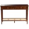 imageCreative CoOp Maxwelton Solid Wood Console Table with 2 Drawers and Woven Cane Storage Shelf Black and NaturalWalnut