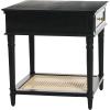 imageCreative CoOp Maxwelton Solid Wood End Table with Drawer and Woven Cane Storage Shelf Distressed White and NaturalBlack