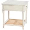 imageCreative CoOp Maxwelton Solid Wood End Table with Drawer and Woven Cane Storage Shelf Distressed White and NaturalWhite