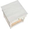 imageCreative CoOp Maxwelton Solid Wood End Table with Drawer and Woven Cane Storage Shelf Distressed White and NaturalWhite