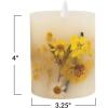 imageCreative CoOp Pillar Daisy Inlay and Timer Multicolor LED Candle Yellow