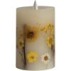 imageCreative CoOp Pillar Daisy Inlay and Timer Multicolor LED Candle Yellow