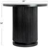 imageCreative CoOp Round Mango Wood Pedestal Side Table with Ribbed Base Stained BlackBlack