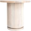 imageCreative CoOp Round Mango Wood Pedestal Side Table with Ribbed Base Stained BlackNatural