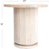 imageCreative CoOp Round Mango Wood Pedestal Side Table with Ribbed Base Stained BlackNatural