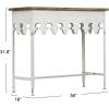 imageCreative CoOp Rustic Farmhouse Metal Console Table with Solid Wood Top Distressed GreyAntiqued White
