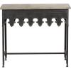 imageCreative CoOp Rustic Farmhouse Metal Console Table with Solid Wood Top Distressed GreyDistressed Dark Grey