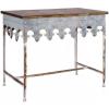 imageCreative CoOp Rustic Farmhouse Metal Console Table with Solid Wood Top Distressed GreyDistressed Zinc