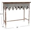 imageCreative CoOp Rustic Farmhouse Metal Console Table with Solid Wood Top Distressed GreyDistressed Zinc